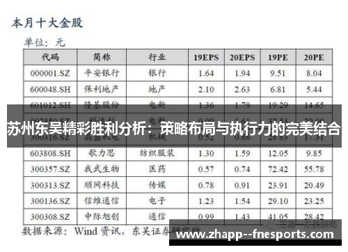 苏州东吴精彩胜利分析：策略布局与执行力的完美结合